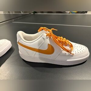 Nike White and Orange Sneakers Classic Design